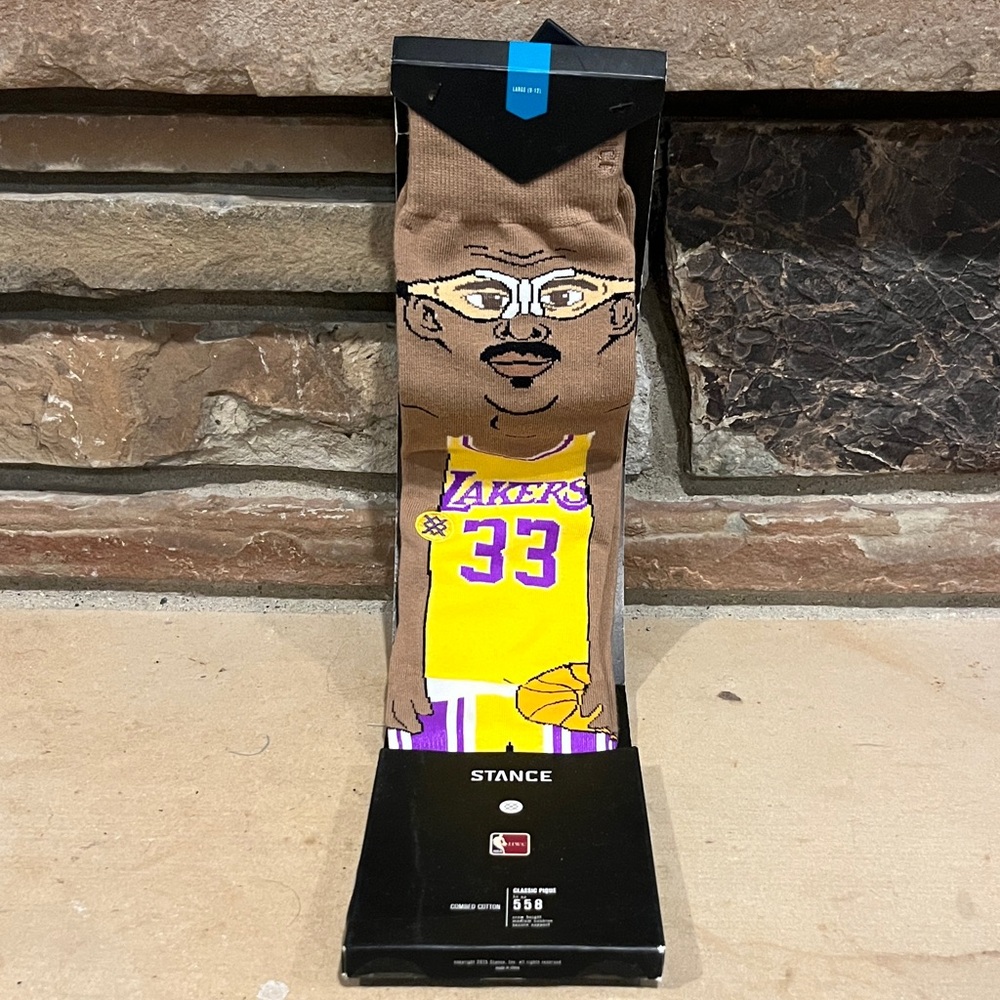 Stance Lakers Legends Kareem Purple and Gold Tall Crew Socks Size Large 9-12